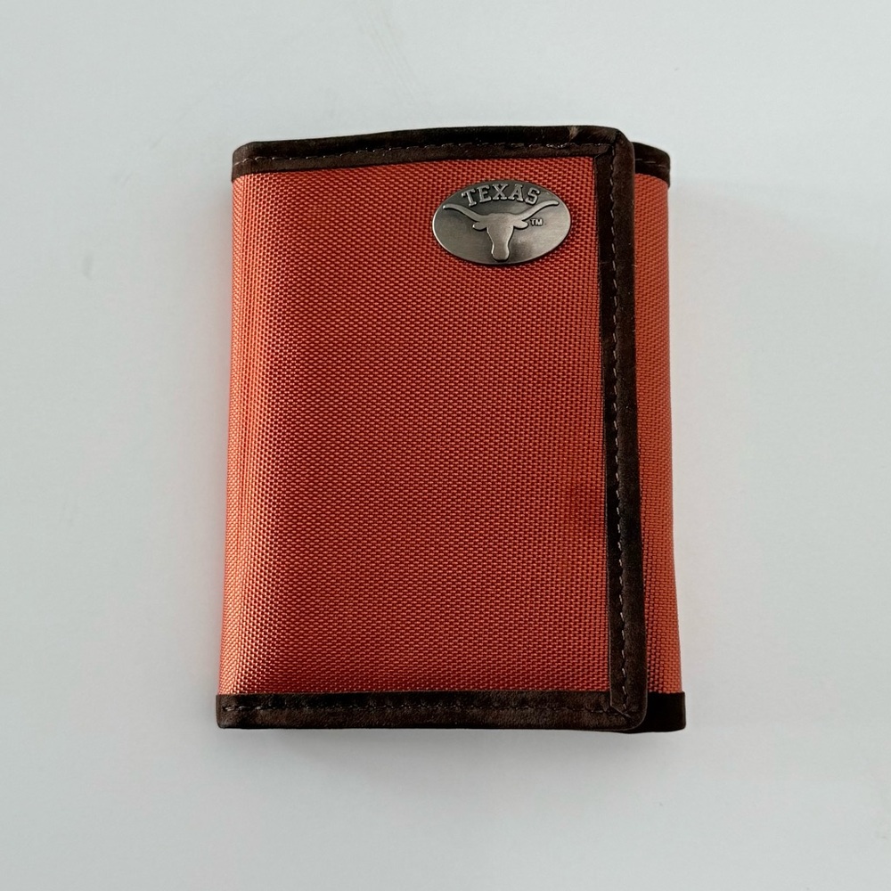 NWOT Longhorns Trifold Wallet Nylon with Leather Trim